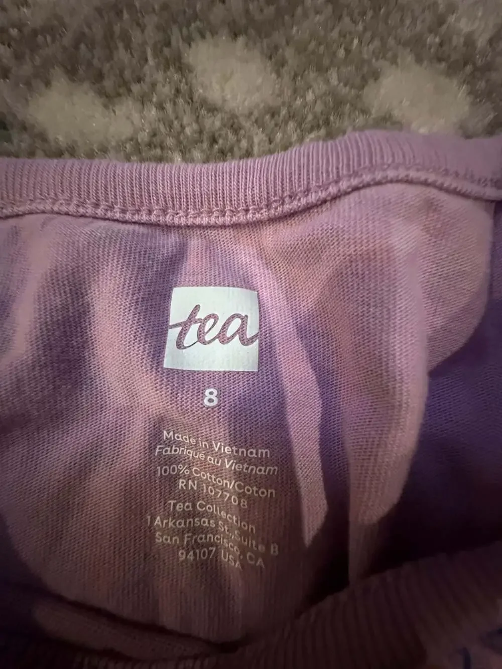Tea Collection Twirl Dress Girls Size 8 Korean Tiles Purple Floral